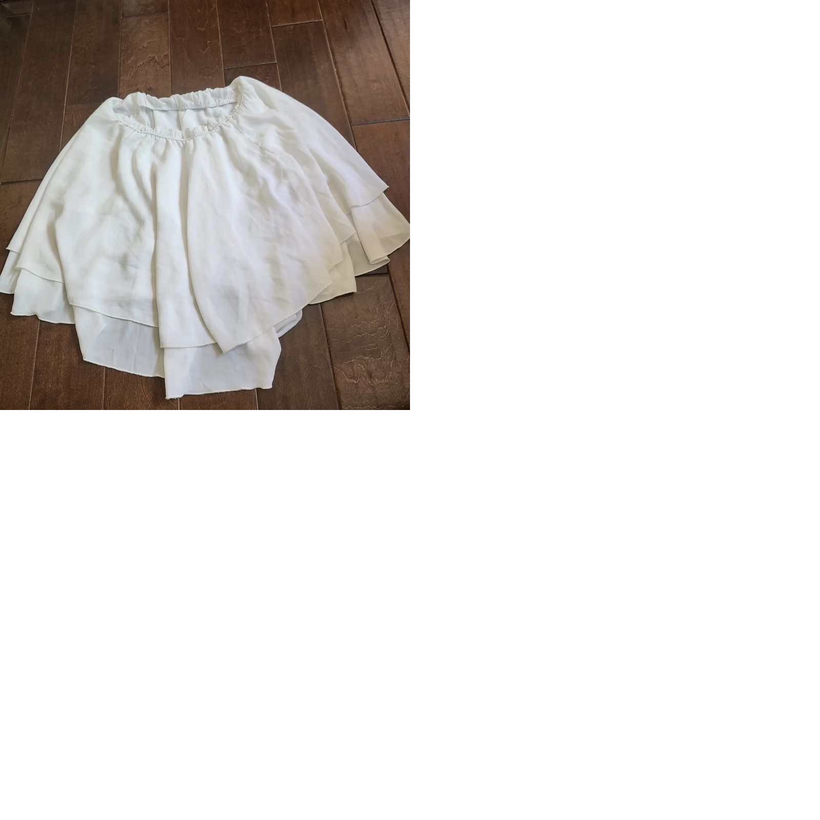 Vintage Lyaner Women's White Layered Skirt Short L Regular XS? (Wait) Size 36" / US 14 / IT 50 - 10 Thumbnail