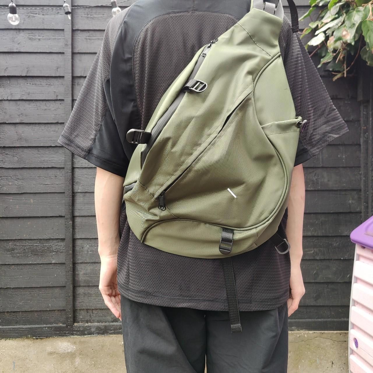 Green Technical Waterproof Sling Bag, Men's