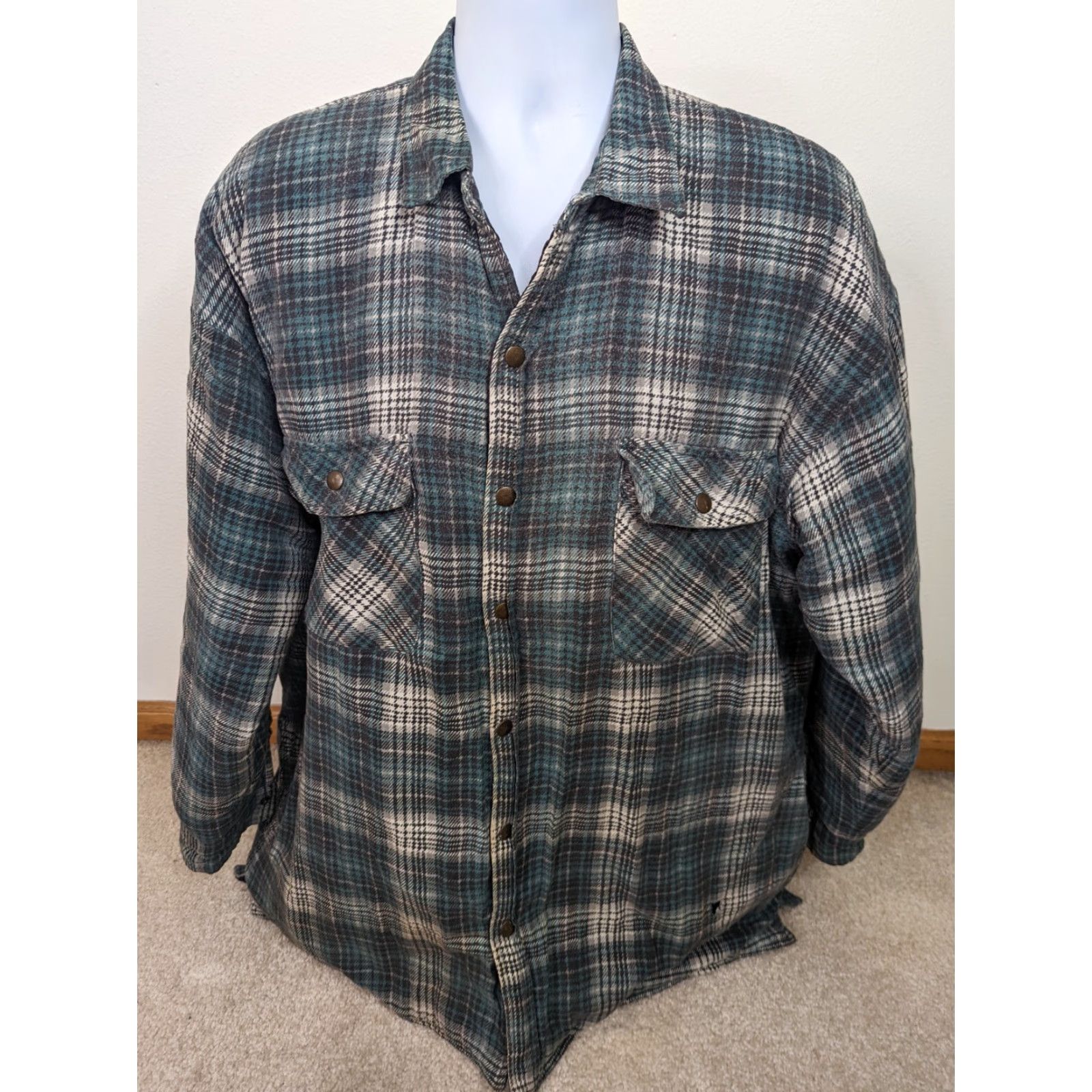 Vintage VINTAGE Sierra Pacific Shirt Jacket Men’s Quilt Lined Green Flannel 2XL Casual Era 1990s Grunge Size US XXL / EU 58 / 5 - 2 Thumbnail
