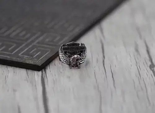 VIBE Silver 925 Harley adjustable ring Size ONE SIZE - 2 Thumbnail