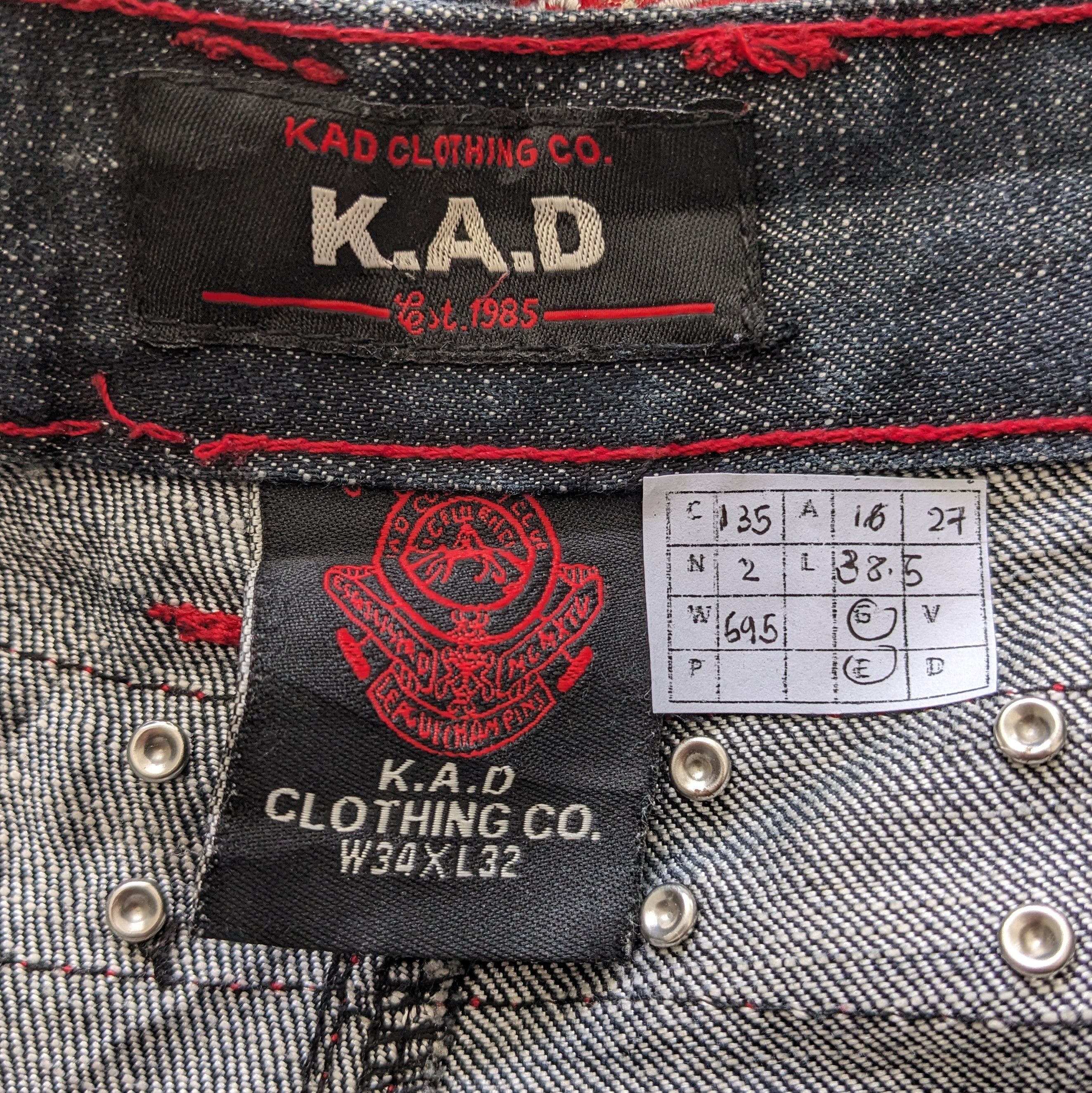 Japanese Brand Vintage K.A.D Designer Brand Denim Jeans Size US 32 / EU 48 - 11 Thumbnail