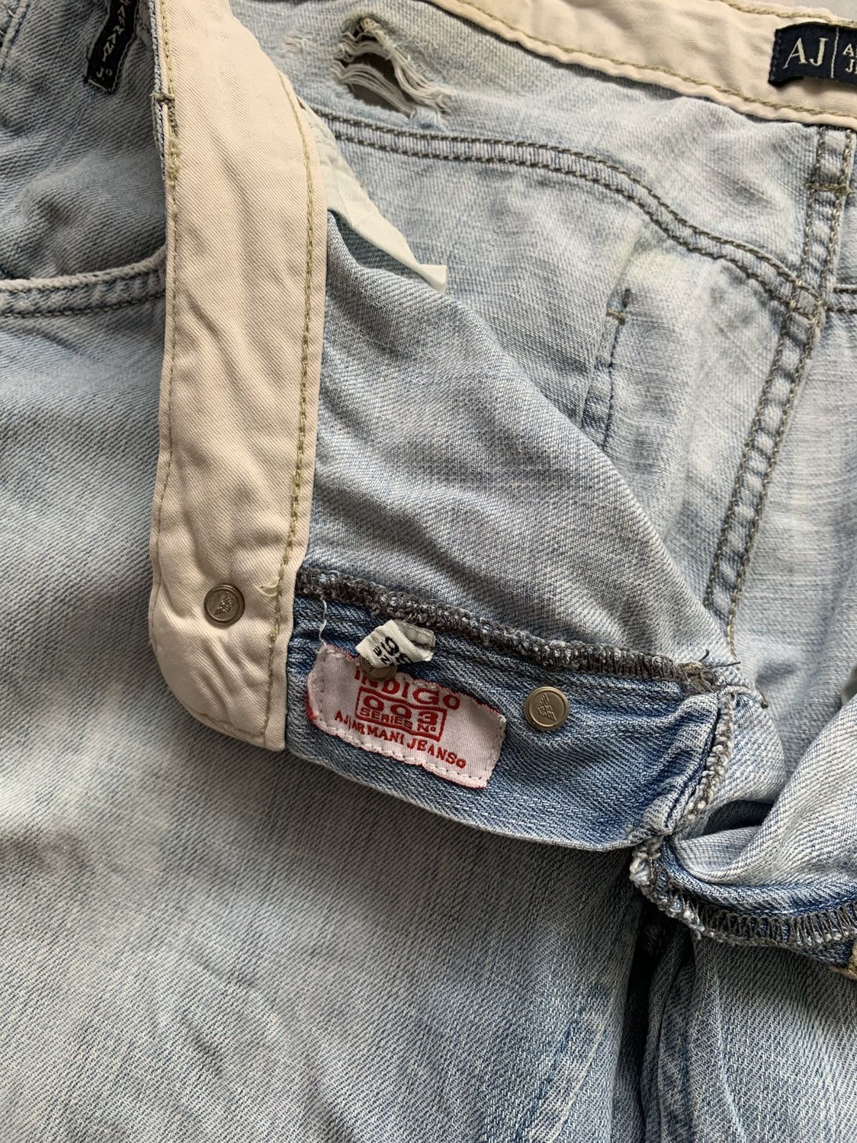 Armani Armani Y2K Distressed Denim Shorts Hype 2000s Destroyed Rare Size US 36 / EU 52 - 14 Thumbnail