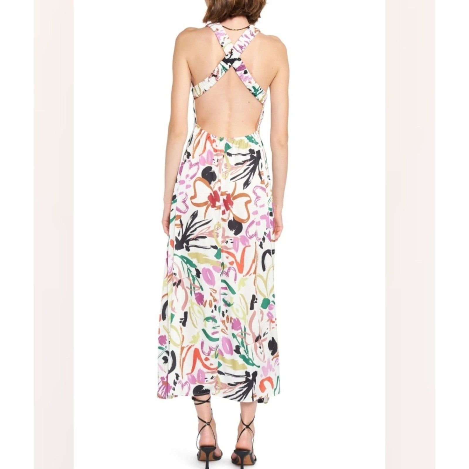 Other En Saison Brushstroke Print Abstract Hazel Hatler Maxi Dress Size M / US 6-8 / IT 42-44 - 5 Thumbnail