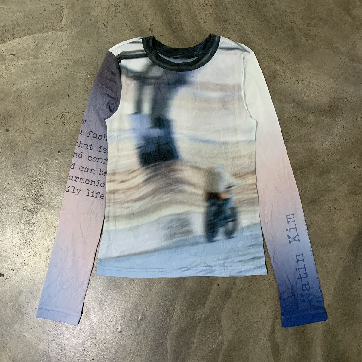 image of Avant Garde x Matin Kim Bindingoffer Maldives Mesh Top In Blue Matin Kim, Women's