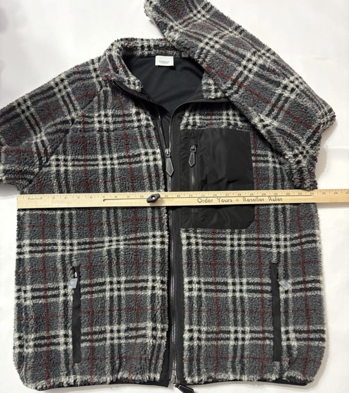 Burberry BURBERRY Dorian Check Fleece Jacket XL Dark Charcoal Size US XL / EU 56 / 4 - 5 Thumbnail