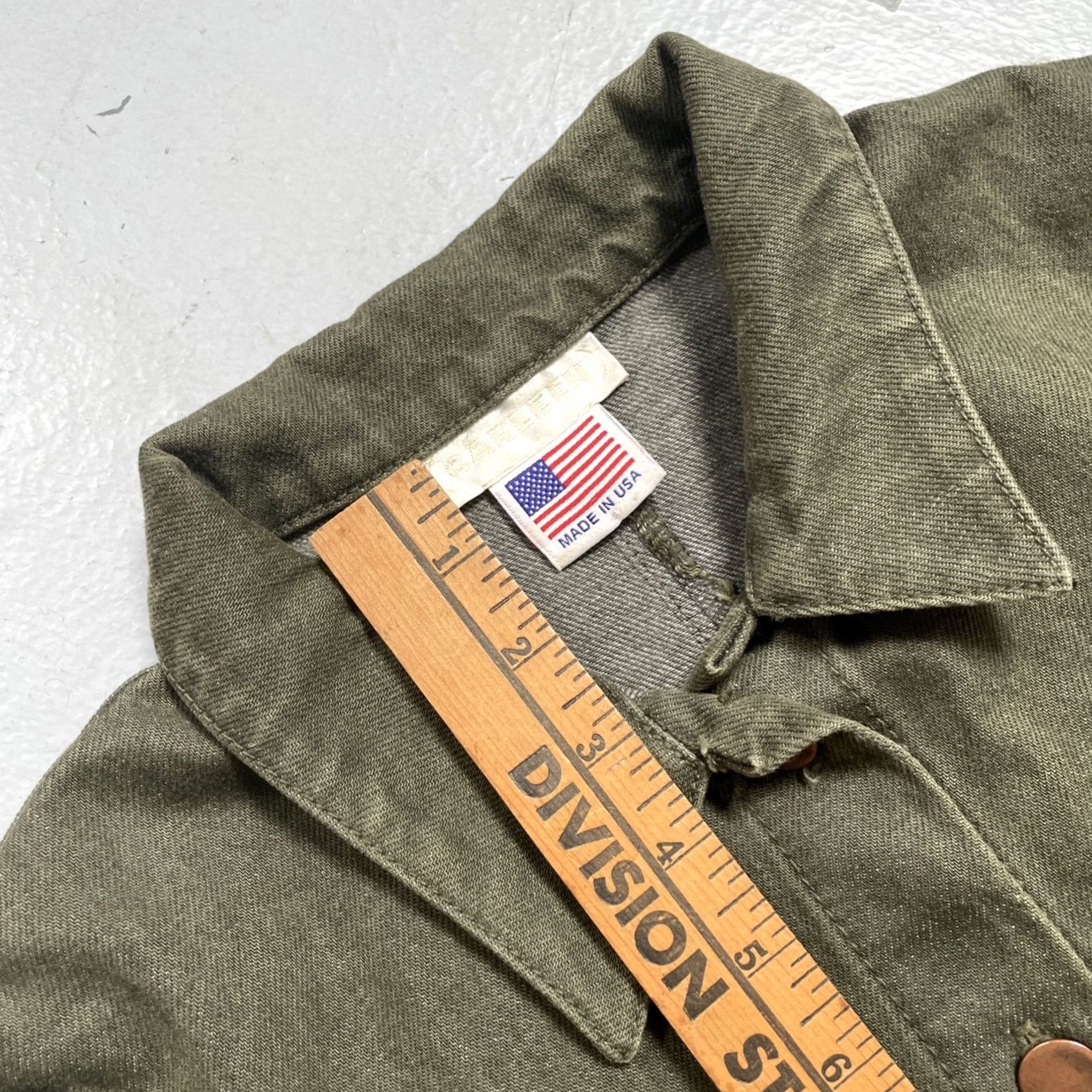 Denime Carleen Kelsy Parkhouse Denim Chore Work Ranch Jacket Made In USA Women’s S Denim Jacket Green Western Army Designer LA Vintage? Size S / US 4 / IT 40 - 4 Thumbnail