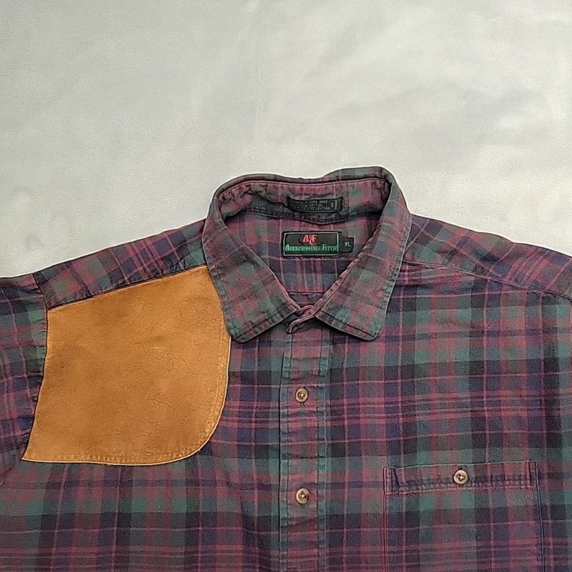 Abercrombie & Fitch VINTAGE Abercrombie & Fitch Shirt Mens XL Green Plaid Flannel Leather Shoulder Patch Shirt Mens XL Green Plaid Flannel Leather Shoulder Patch Size US XL / EU 56 / 4 - 3 Thumbnail