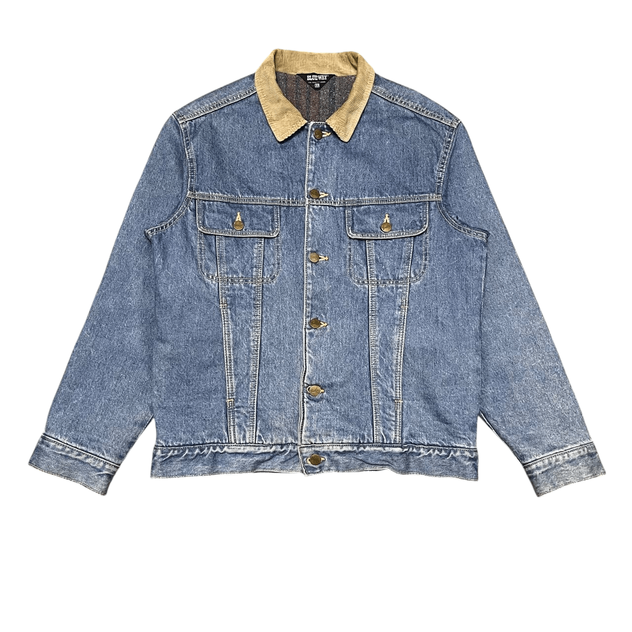 Japanese Brand Vintage Blue Way Blanket Lined Denim Trucker Jacket Size US L / EU 52-54 / 3 - 1 Thumbnail