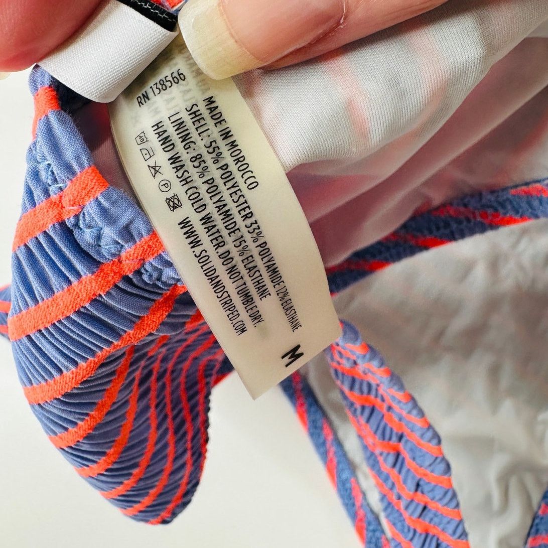 Solid & Striped Solid & Striped Lilac & Orange Striped Front Tie Bikini M Size M / US 6-8 / IT 42-44 - 12 Thumbnail