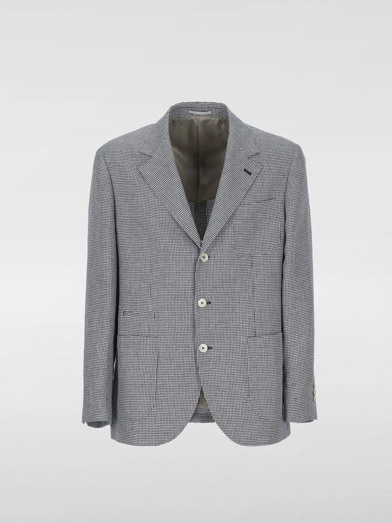 Brunello Cucinelli o1y0526 Single-breasted Blazer in Black/White Size US M / EU 48-50 / 2 - 1 Thumbnail