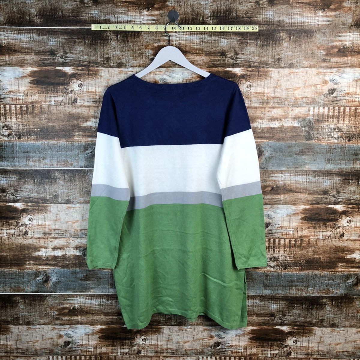 Homespun Knitwear × Japanese Brand × OVER THE STRiPES Kawa Okada Stripe Knitwear #A1253 Size L / US 10 / IT 46 - 13 Thumbnail
