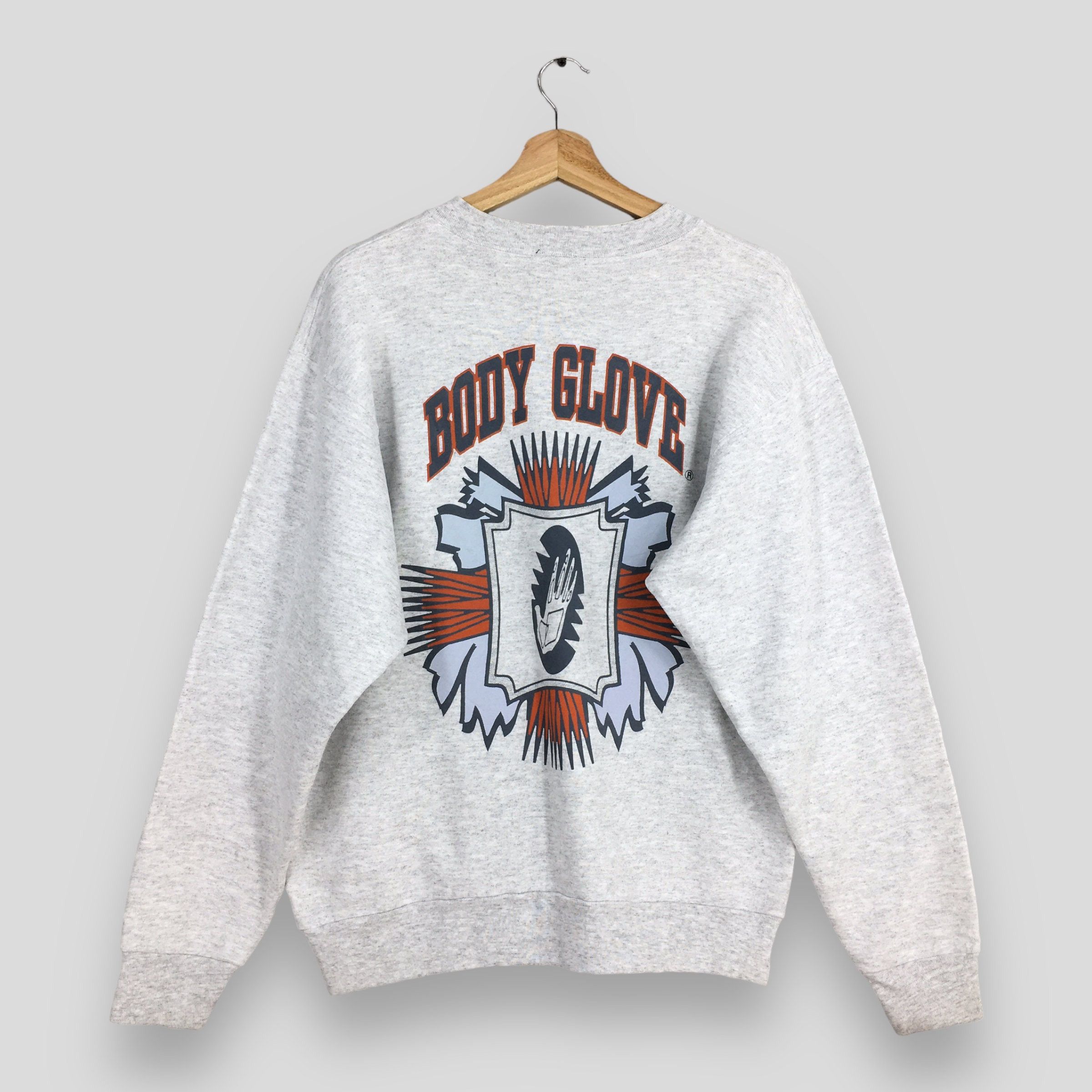 image of America x Body Glove Vintage 90's Body Glove Surfing Gray Sweatshirt Medium in Grey, Men's