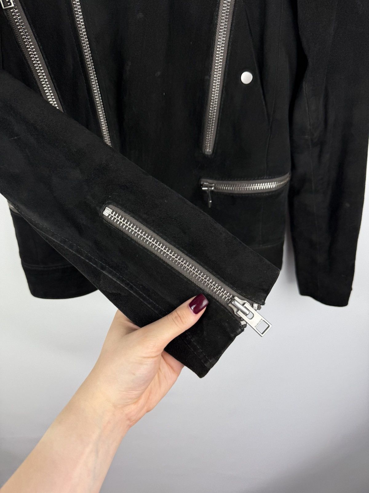 Allsaints Allsaints Imagara Suede Biker Men’s Leather Jacket Size XS Size US XS / EU 42 / 0 - 11 Thumbnail