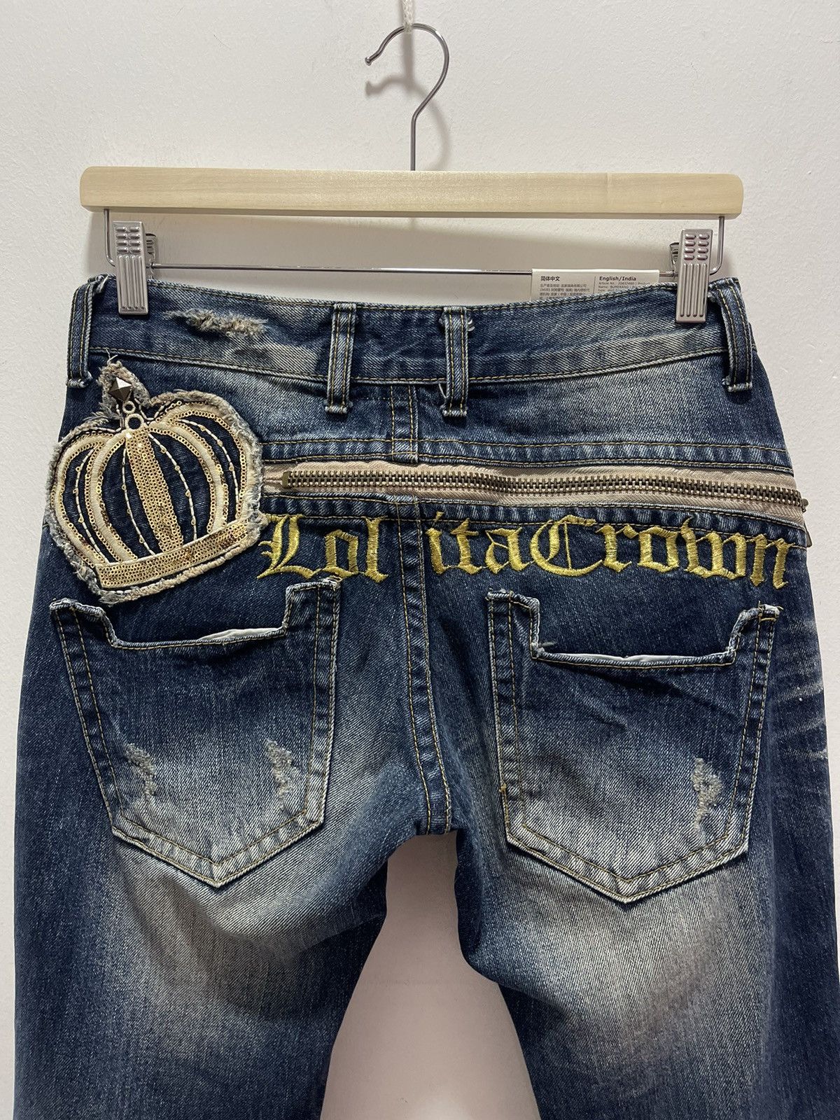 Japanese Brand × Vintage VINTAGE LOLITA EMBROIDERY DISTRESSED DENIM JEANS Size 28" / US 6 / IT 42 - 4 Thumbnail