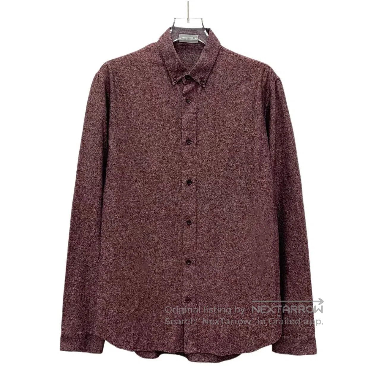 Dior Dior Burgundy Cotton Collared Long-Sleeve Shirt. Size US S / EU 44-46 / 1 - 1 Thumbnail