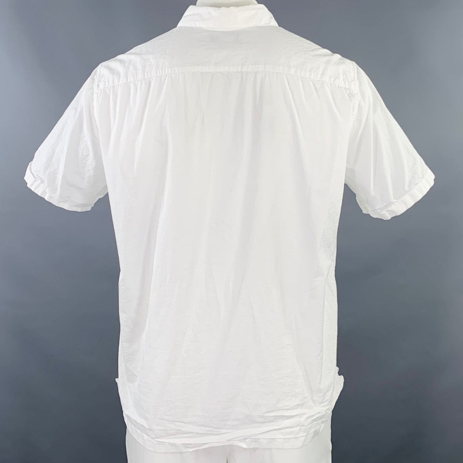 Theory Size XXL Irving White Cotton One Pocket Short Sleeve Shirt Size US XXL / EU 58 / 5 - 3 Thumbnail