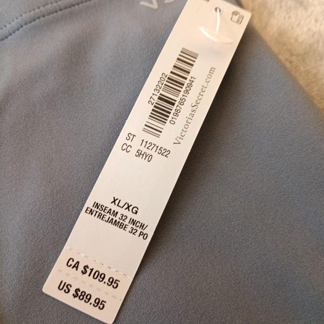 Victoria's Secret Victoria's Secret VSX Elevate Pants Womens XL Gray High Waist Wide-Leg Ankle Stretch Elastic Front Flat 31in Inseam Regular Rise Size 40" / US 18 - 7 Thumbnail
