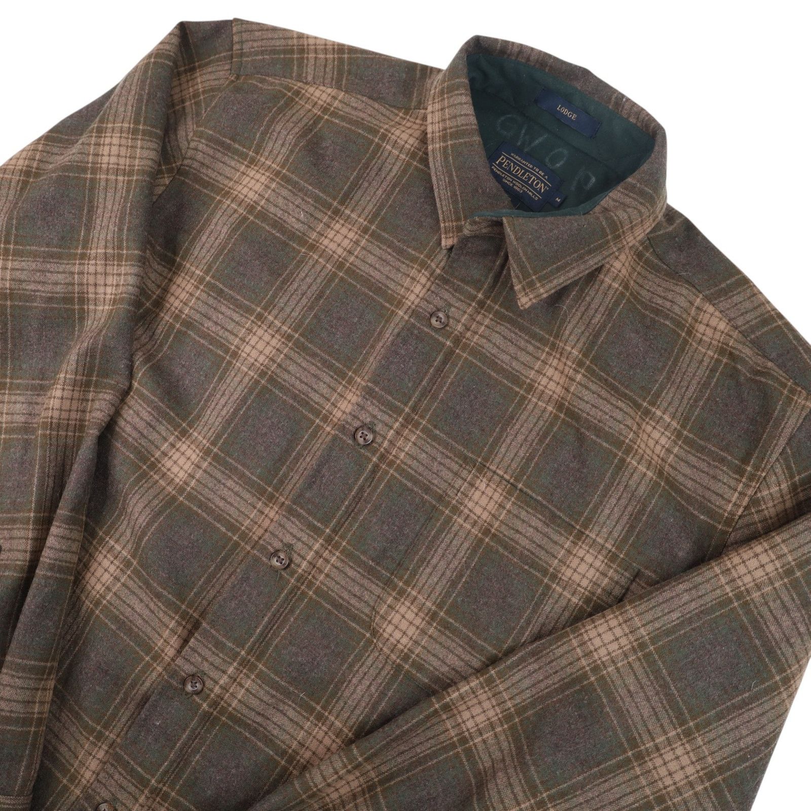Pendleton Pendleton %100 Wool Flannel Shadow Plaid Lodge Shirt Size US M / EU 48-50 / 2 - 2 Thumbnail