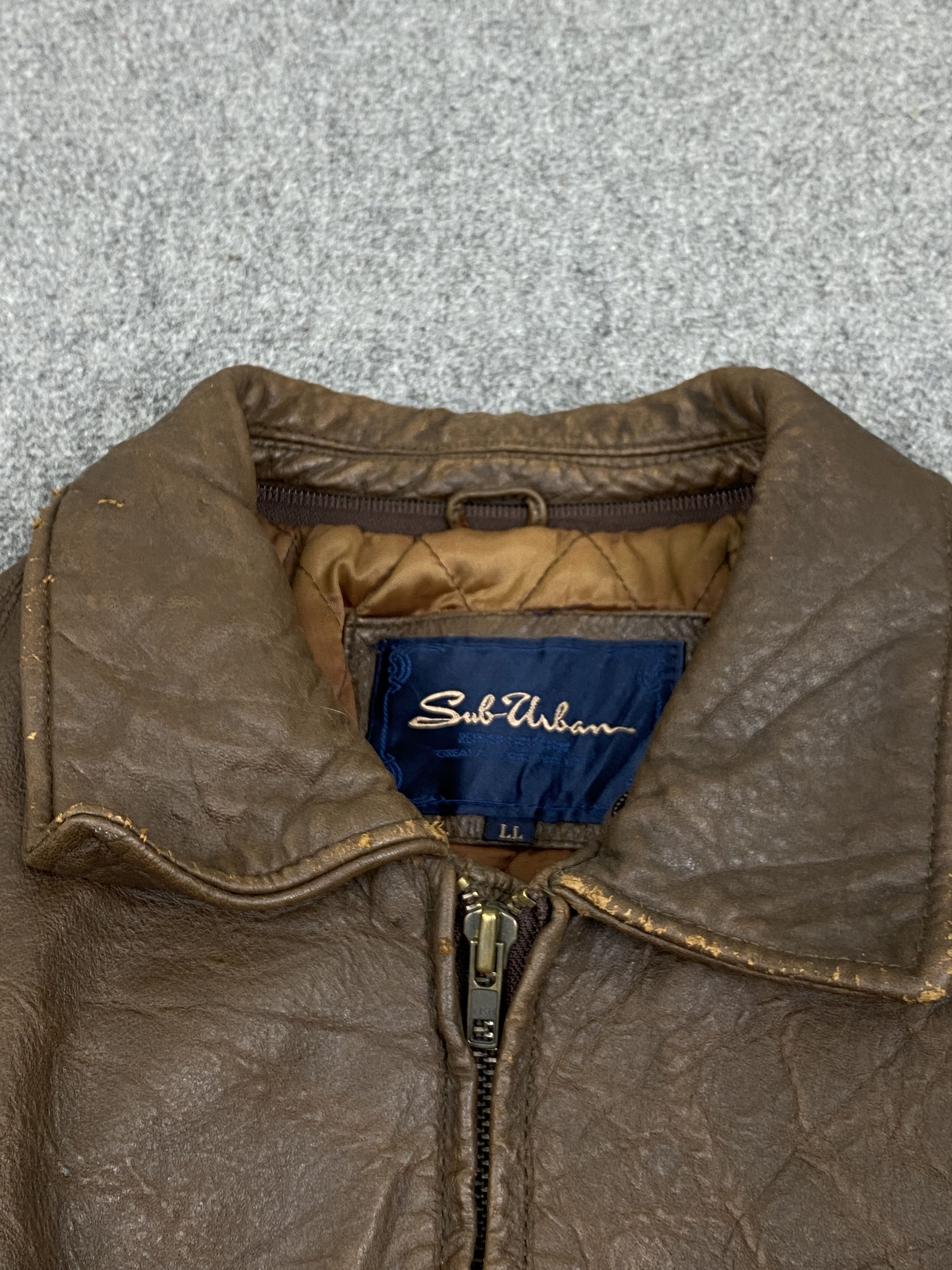 Genuine Leather Vintage Sub-Urban Japan Made Flight Leather Jacket J1996 Size US XL / EU 56 / 4 - 6 Thumbnail