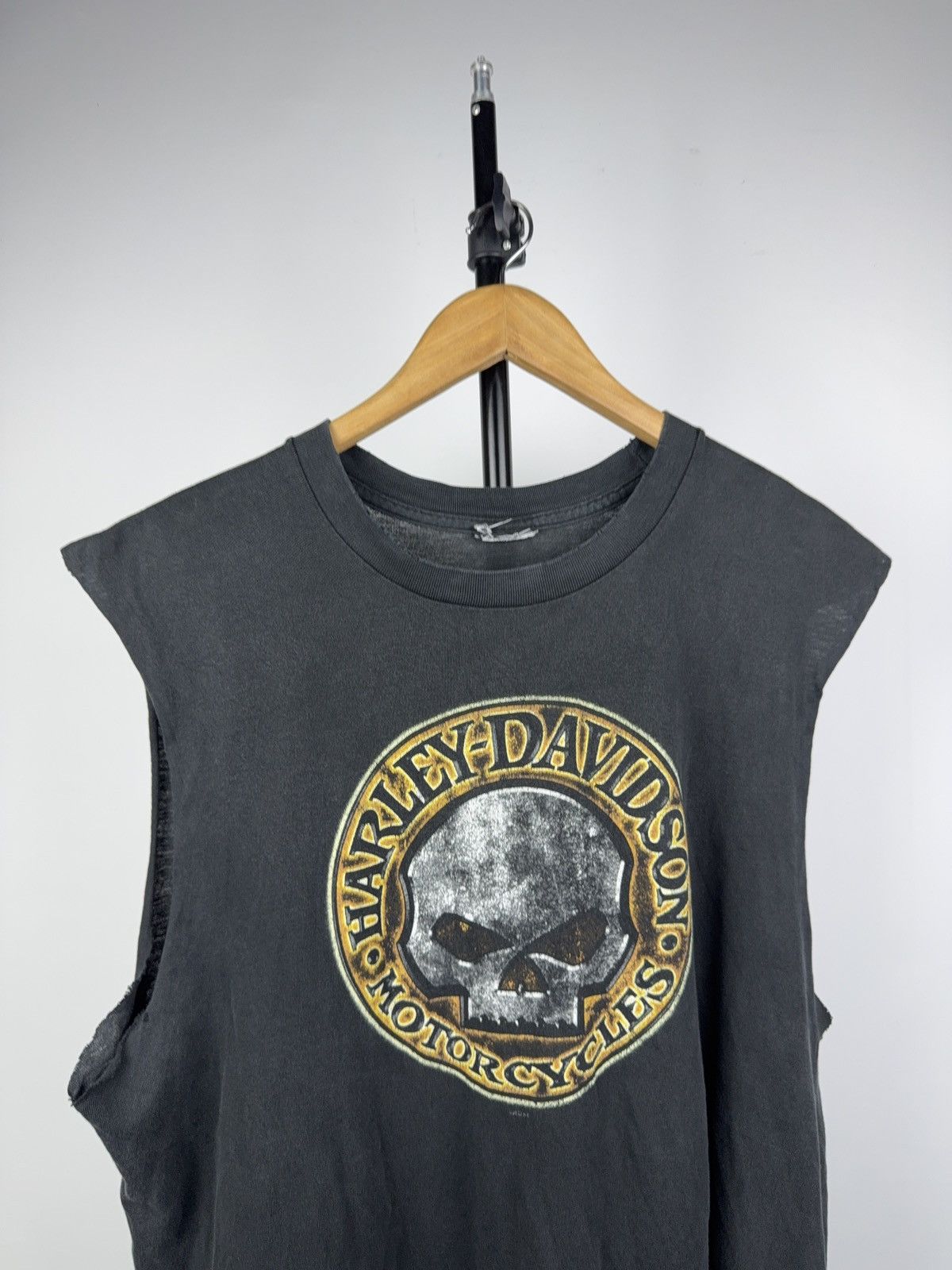 Harley Davidson 00s Harley-Davidson Skull Cutoff Tank Los Angeles VTG Tee Size US L / EU 52-54 / 3 - 2 Thumbnail