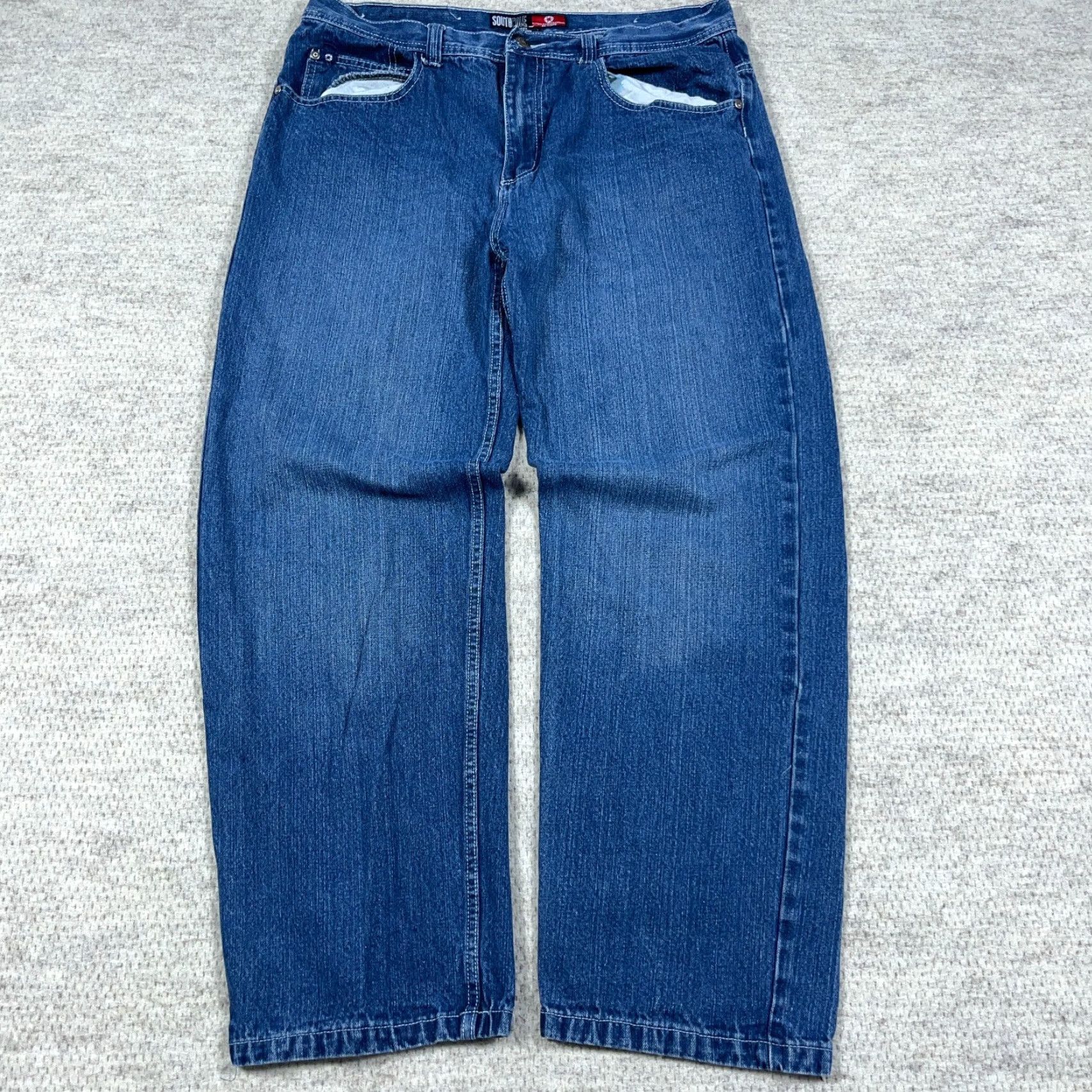 Southpole VINTAGE Southpole Jeans Men 36x30 Baggy Loose Fit Med Wash Denim Blue 5-Pocket Grunge Work American Classic Shirt? Size US 36 / EU 52 - 5 Thumbnail
