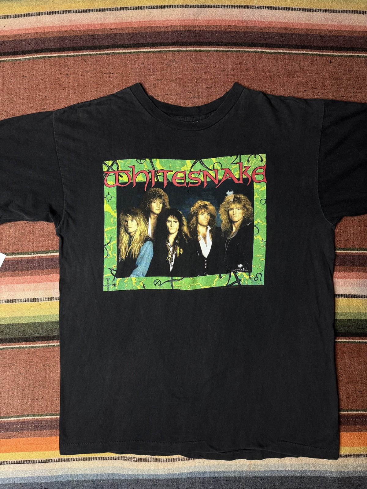 Band Tees × Vintage Vintage 1980's White Snake Band Tee Shirt Size US L / EU 52-54 / 3 - 1 Thumbnail