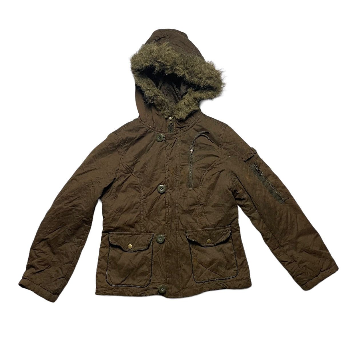 14th Addiction 🇯🇵 BOBSON BUTTON UP ZIPPER FUR SHERPA HOODIE JACKET Size US M / EU 48-50 / 2 - 1 Thumbnail