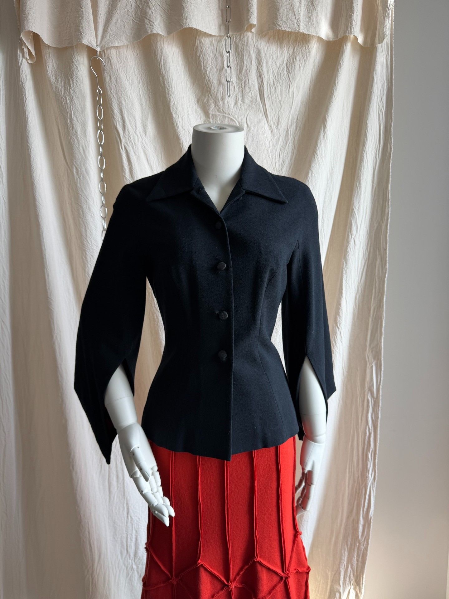 Other SYBILLA Black Cape-Style Asymmetric Cuff Jacket Size M / US 6-8 / IT 42-44 - 1 Thumbnail