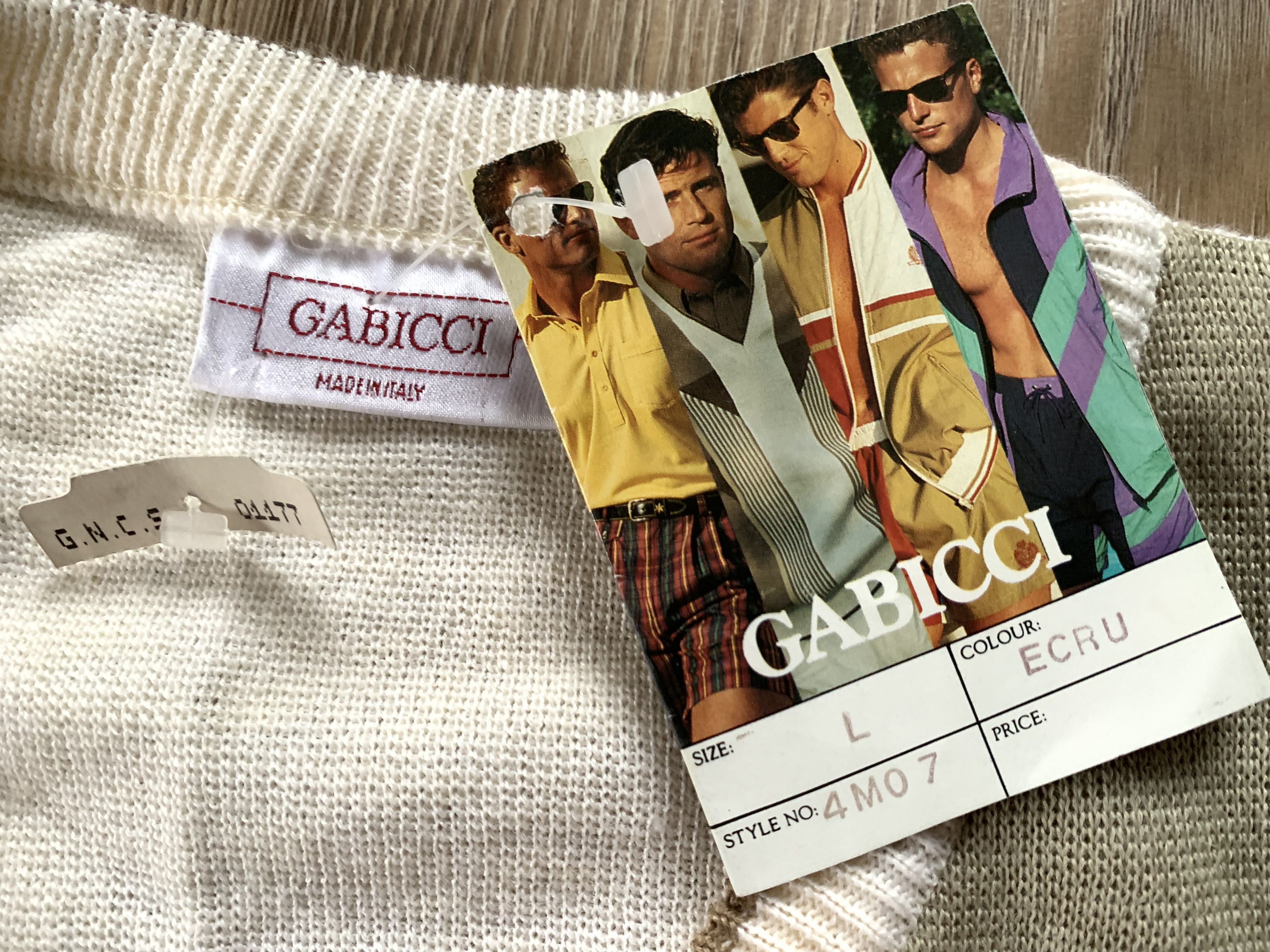 Gabicci × Vintage Vintage Gabicci V-Neck New Italian Knit Sweater Size US L / EU 52-54 / 3 - 8 Thumbnail
