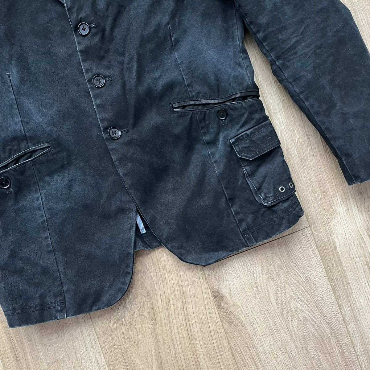 Diesel Diesel SK-Y78 Grey Cotton Leather Trim Blazer Jacket Size L Size 50S - 3 Thumbnail