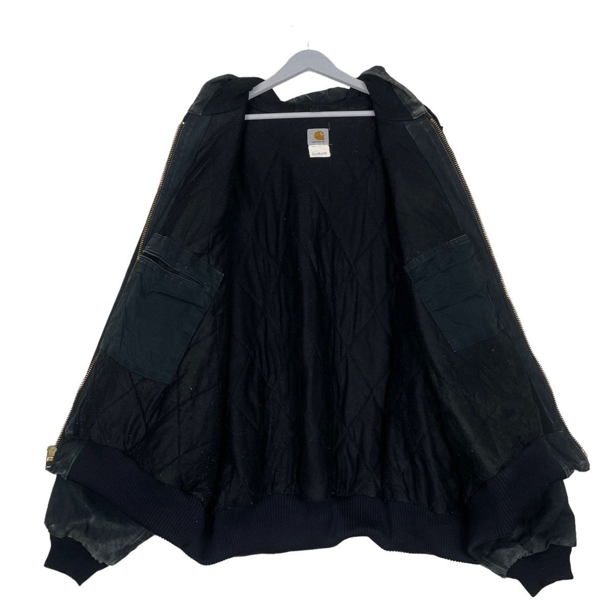 Carhartt × Vintage 💥90s CARHARTT J140 JACKET HOODIE SUNFADED BLACK Size US XXL / EU 58 / 5 - 11 Thumbnail