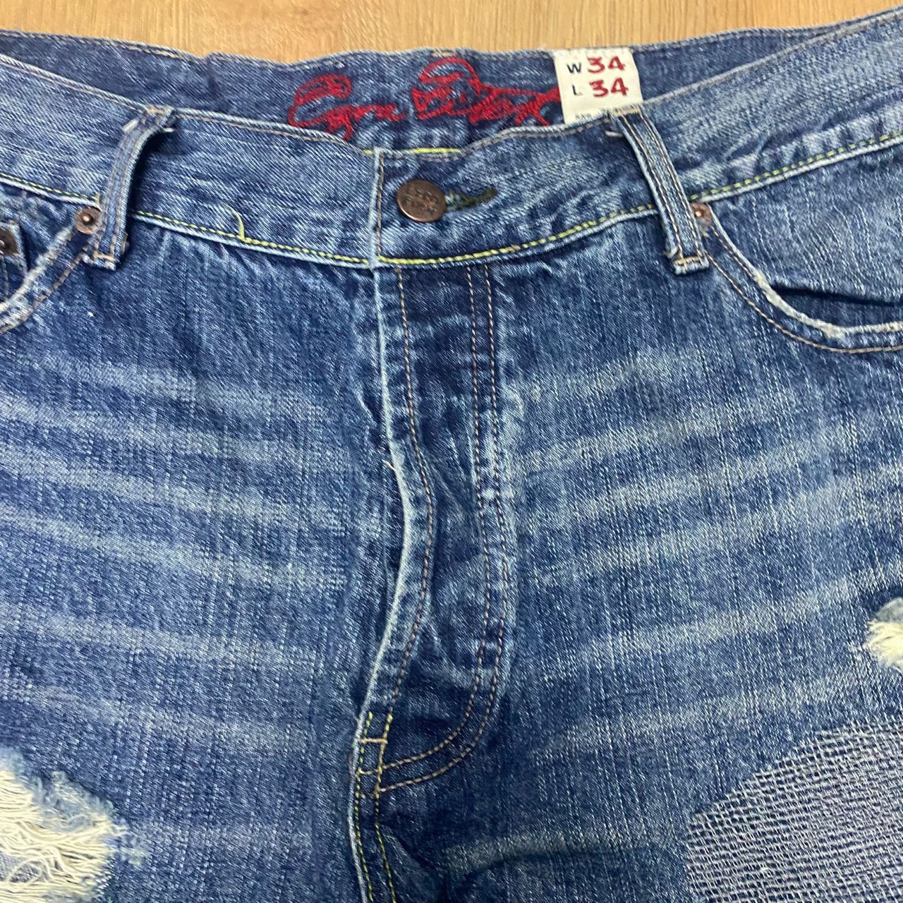 If Six Was Nine Vintage Ezy Distressed Denim Size US 34 / EU 50 - 12 Thumbnail