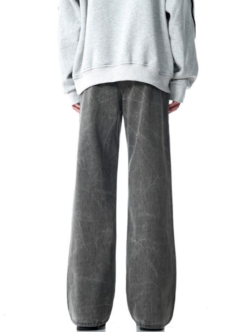 Japanese Brand × Jean American washed grey lightning pattern distressed jeans Size US 32 / EU 48 - 4 Thumbnail
