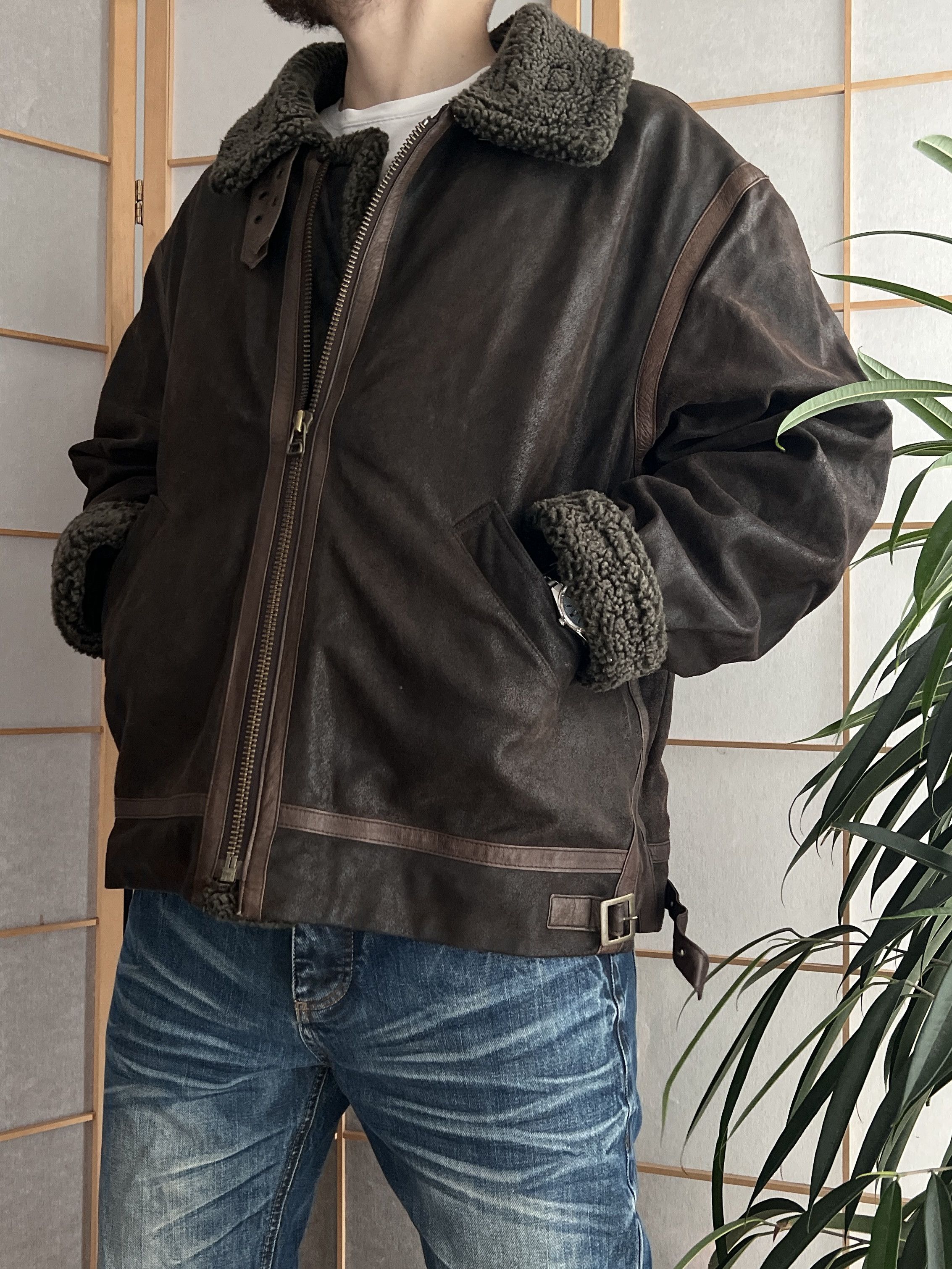Genuine Leather 14th Addiction Yohji Yamamoto style leather aviator jacket Size US XL / EU 56 / 4 - 3 Thumbnail