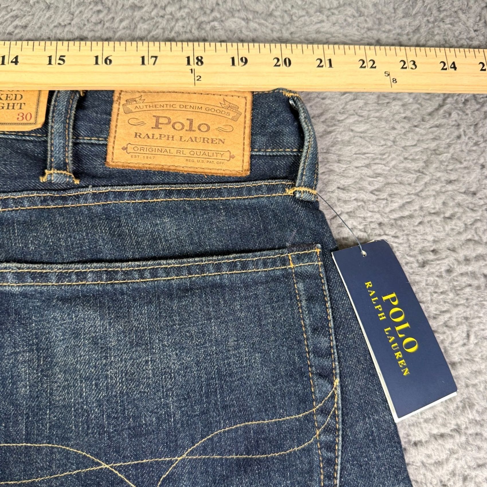 Polo Ralph Lauren Polo Ralph Lauren Jeans Mens 40x30 Blue NEW The Hampton Relaxed Straight Denim Size US L / EU 52-54 / 3 - 7 Thumbnail