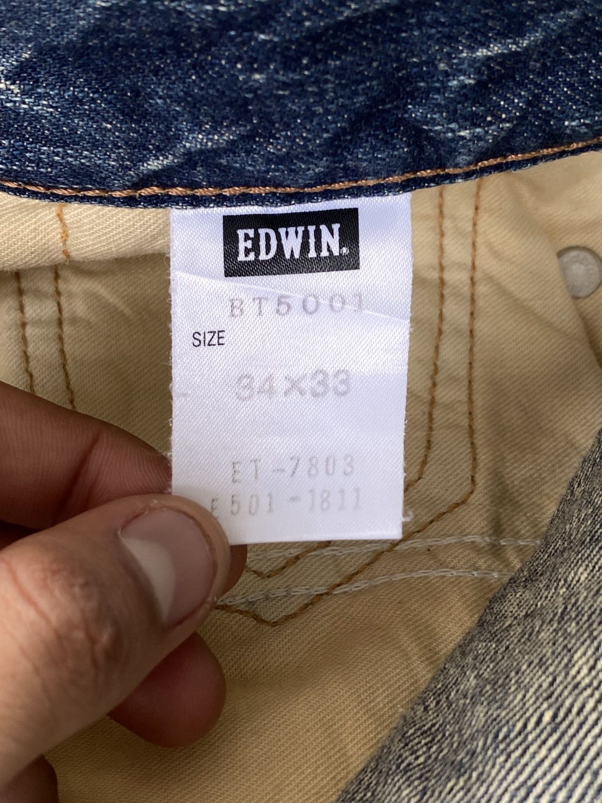 If Six Was Nine Vtg Edwin Jpn Flared Denim Crazy Fade Distressed 🇯🇵 Size US 37 - 17 Thumbnail