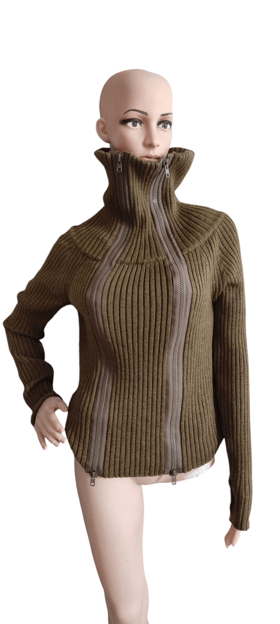 Other KYUSO Joke & Egidio Virgin Wool Sweater Bouble Zipper Green Size M / US 6-8 / IT 42-44 - 1 Thumbnail