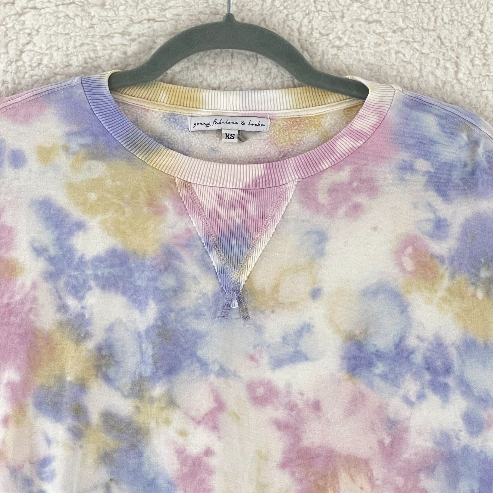 Young Fabulous & Broke Young Fabulous & Broke Juliette Tie-Dye Sweater Womens XS Pink Long Sleeve Crew Neck Knit Pullover Bohemian Modern Size XS / US 0-2 / IT 36-38 - 3 Thumbnail