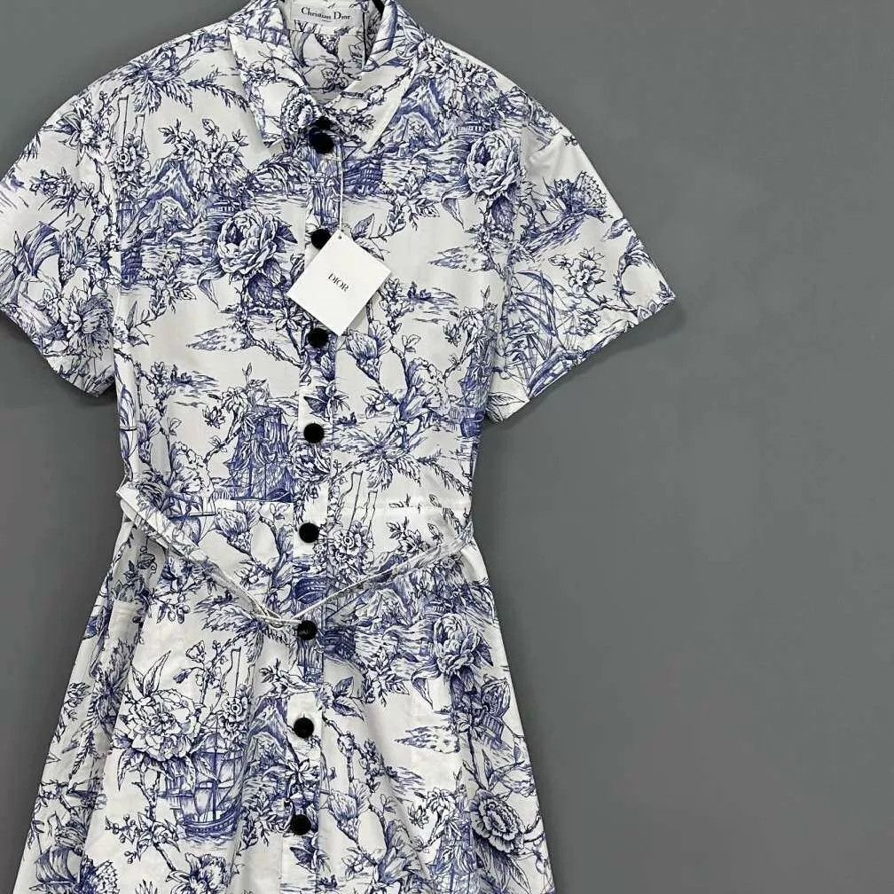 Dior Dior Floral Print Midi Dress Women's 38 Size S / US 4 / IT 40 - 1 Thumbnail
