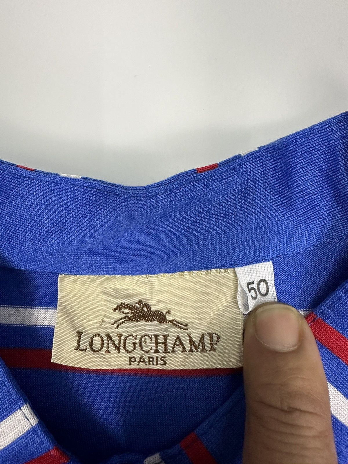 Longchamp Vintage Longchamp Paris Stripe TShirt A643 Size US M / EU 48-50 / 2 - 7 Thumbnail