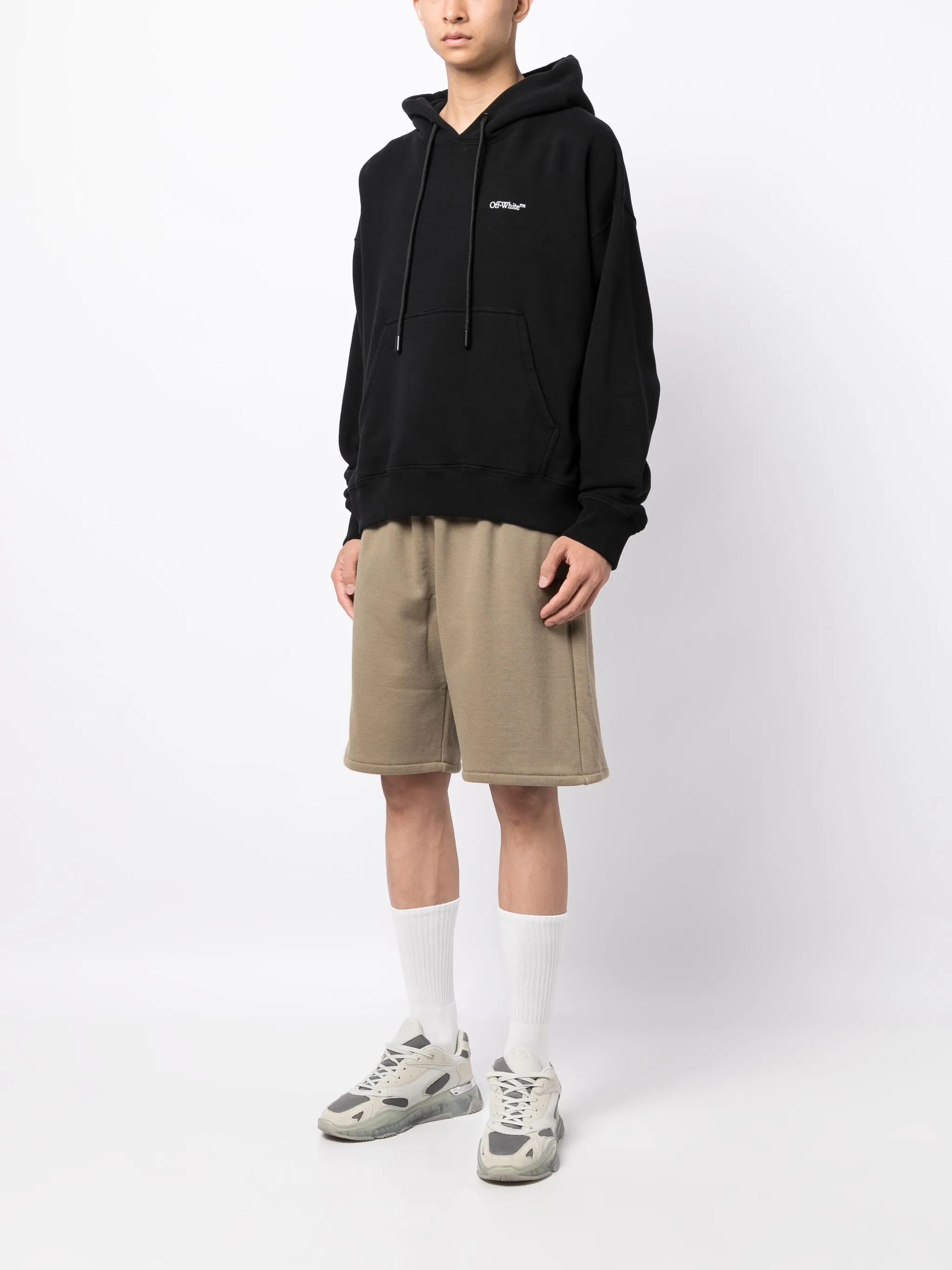 Off-White o1gr1nt0425 Off Stitch Skate Sweat Short in Beige Size US 30 / EU 46 - 2 Thumbnail