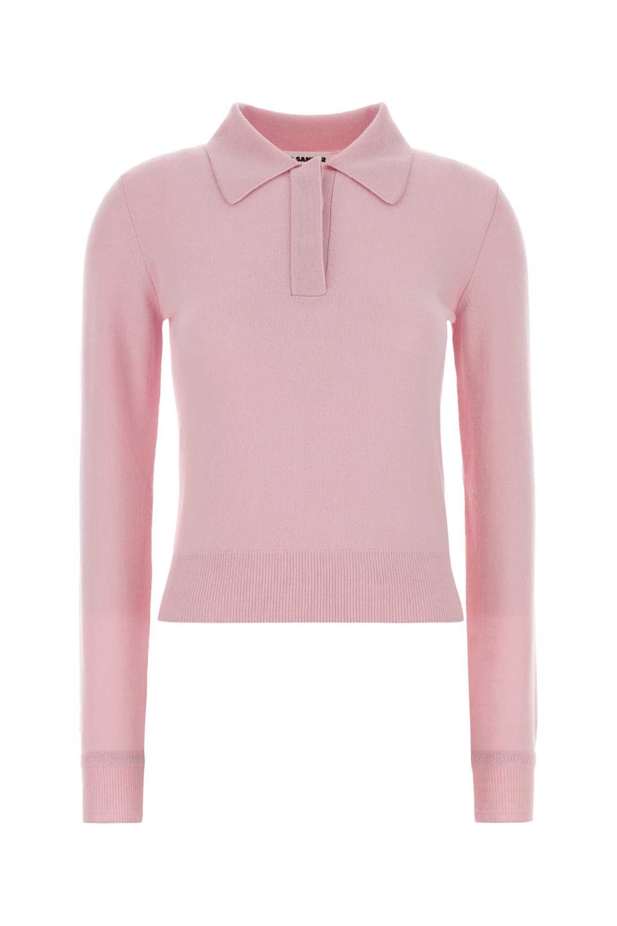 Pink Wool Polo Shirt