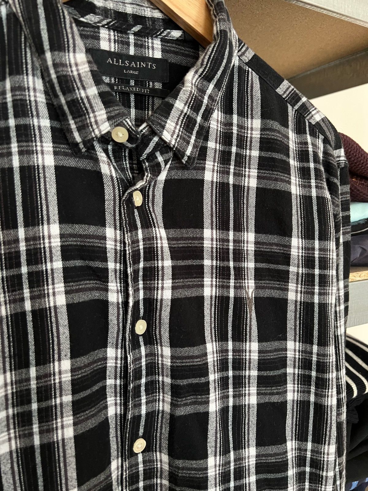 Allsaints × Designer Allsaints Zenith Button Up Shirt L Check Flannel Long Sleeve Size US L / EU 52-54 / 3 - 2 Thumbnail