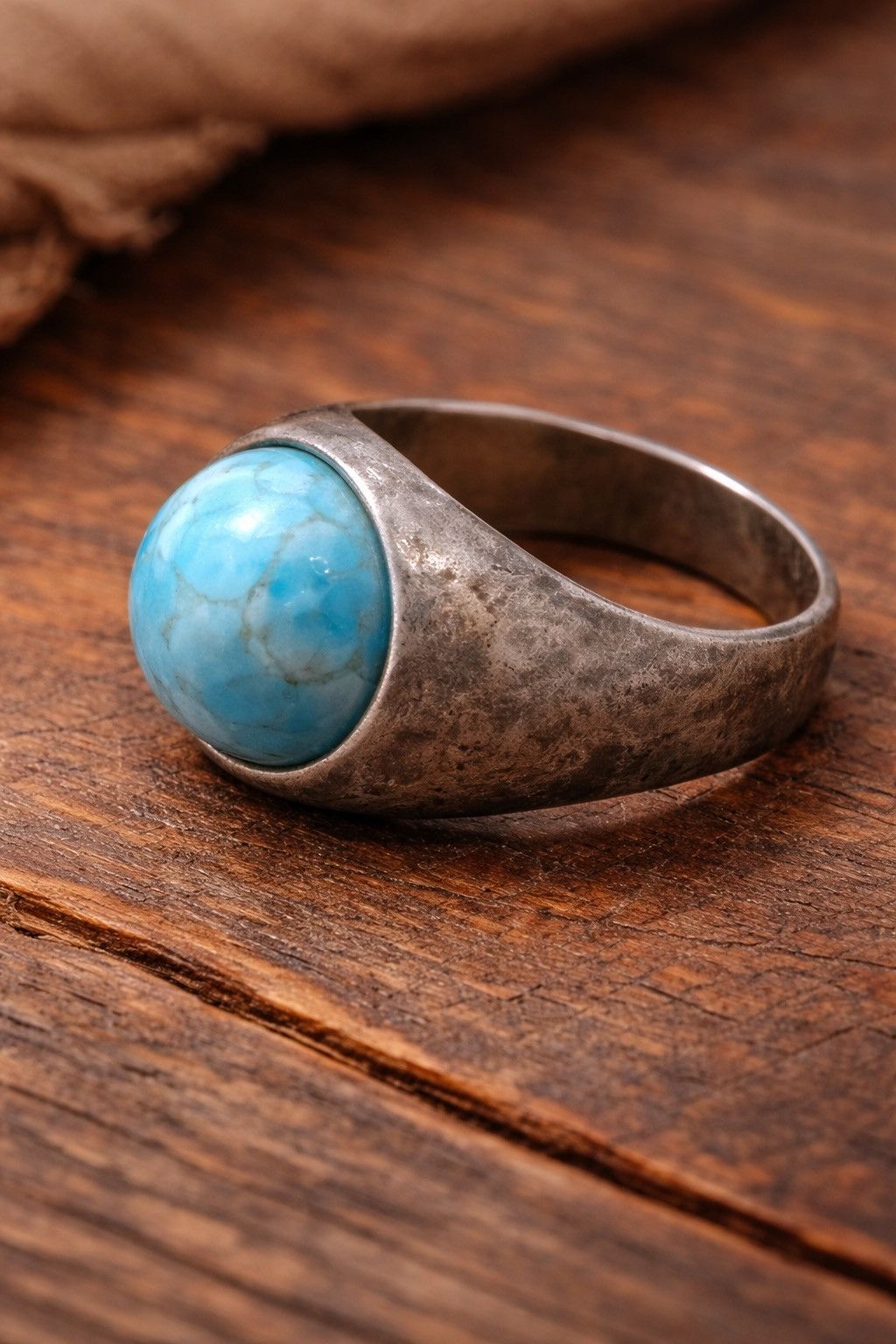 Other Sterling Silver 925 Turquoise Ring Sz 9 Chunky Wide Band Size ONE SIZE - 1 Thumbnail