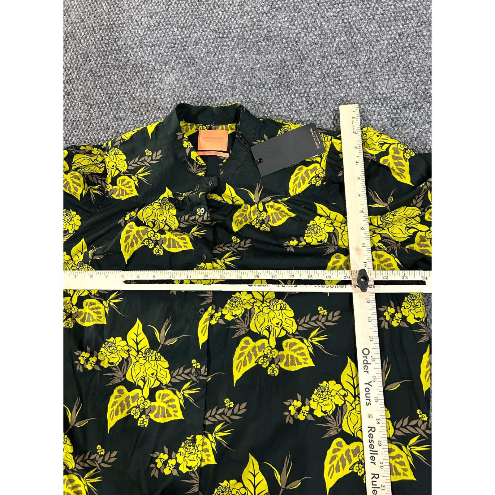 Scotch & Soda Scotch & Soda dress Womens Medium green floral tie waist midi satin cotton short sleeve collared pullover cocktail casual party/occasion Women Mens? Size M / US 6-8 / IT 42-44 - 4 Thumbnail