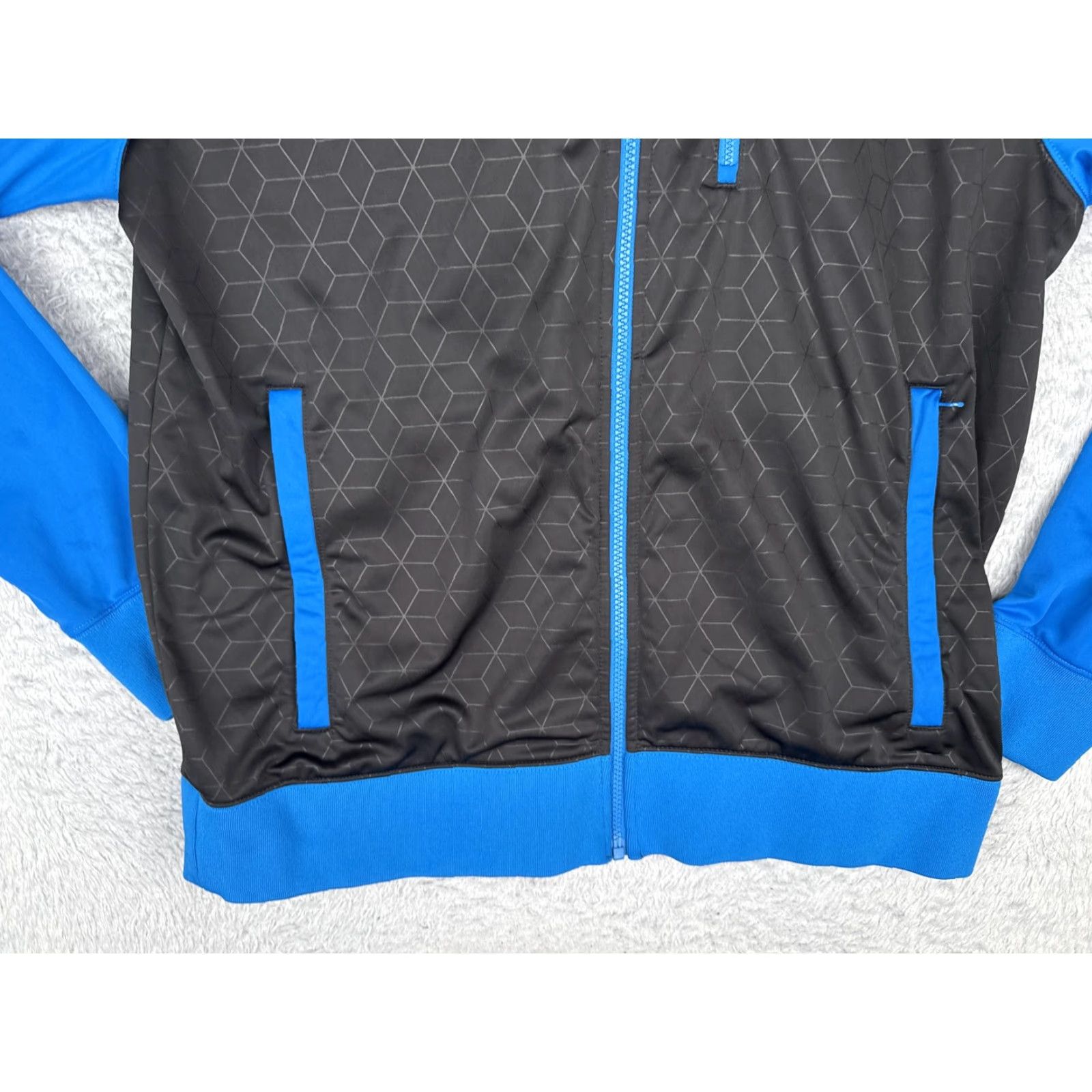 The North Face The North Face Jacket Mens M Blue Geometric Hooded Windbreaker Full Zip - Lightweight Softshell Outdoor Hiking Casual Size US M / EU 48-50 / 2 - 7 Thumbnail