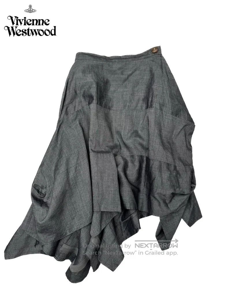 Vivienne Westwood Vivienne Westwood size S Grey Asymmetric Pleated Skirt Size 42" / US 20 - 1 Thumbnail