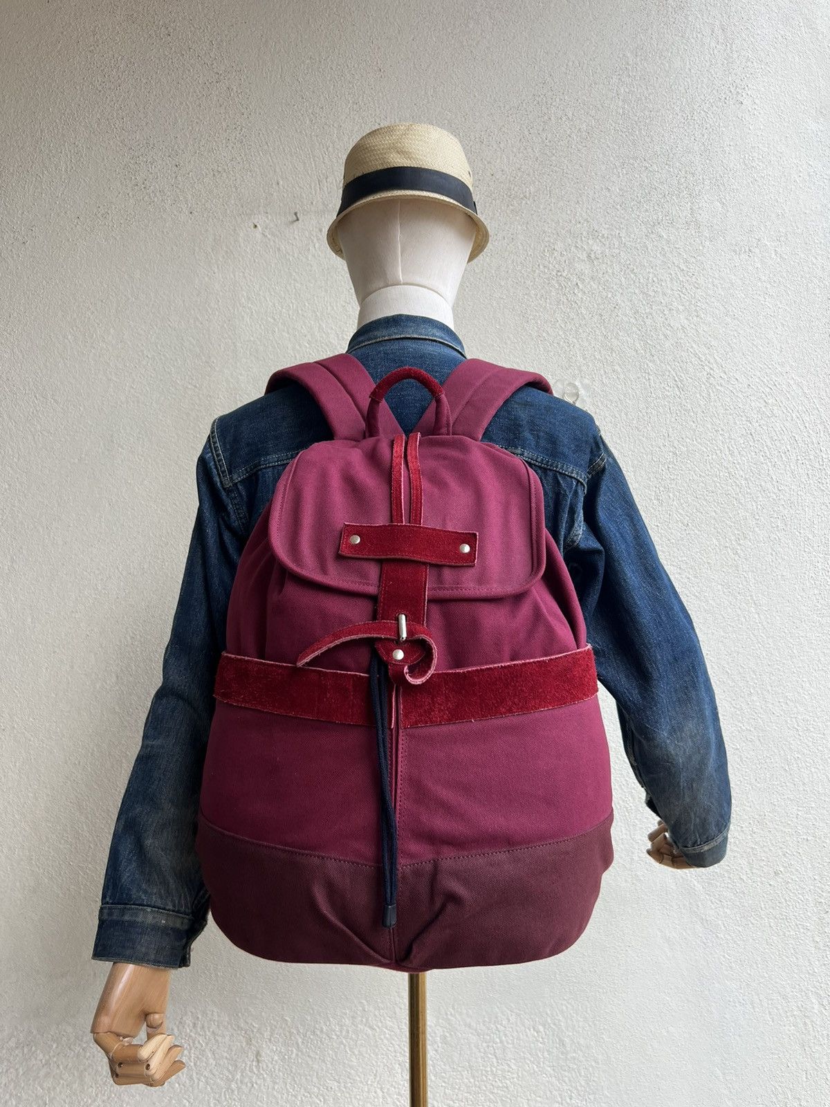 Sifury VTG Sifury Japan Hybrid Cotton Suede Leather Backpack Bag Size ONE SIZE - 1 Thumbnail