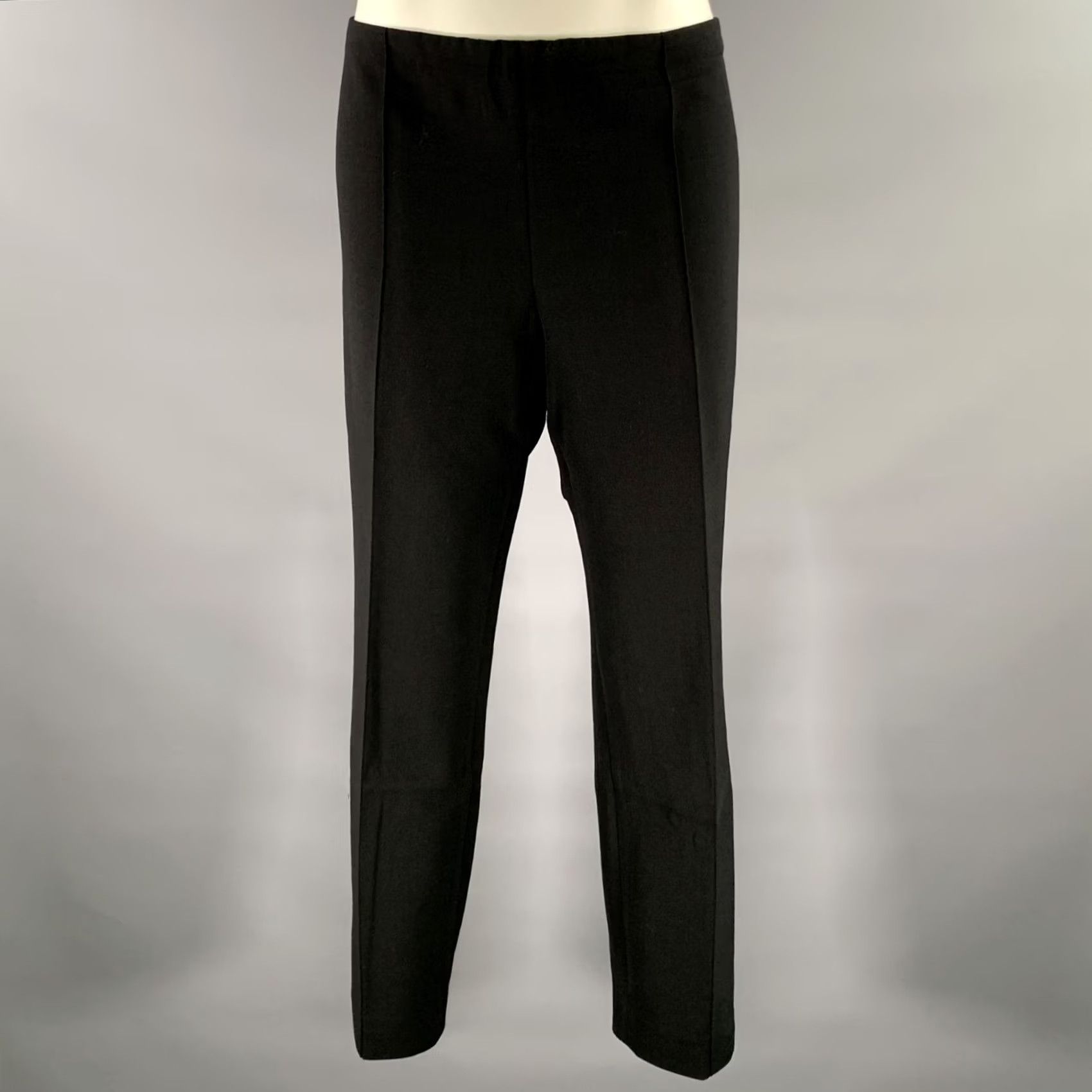 The Row THE ROW Black Wool Elastane Side Zipper Casual Pants 12 Womens Adults Regular In-Store ID 147217 Size 34" / US 12 / IT 48 - 2 Thumbnail