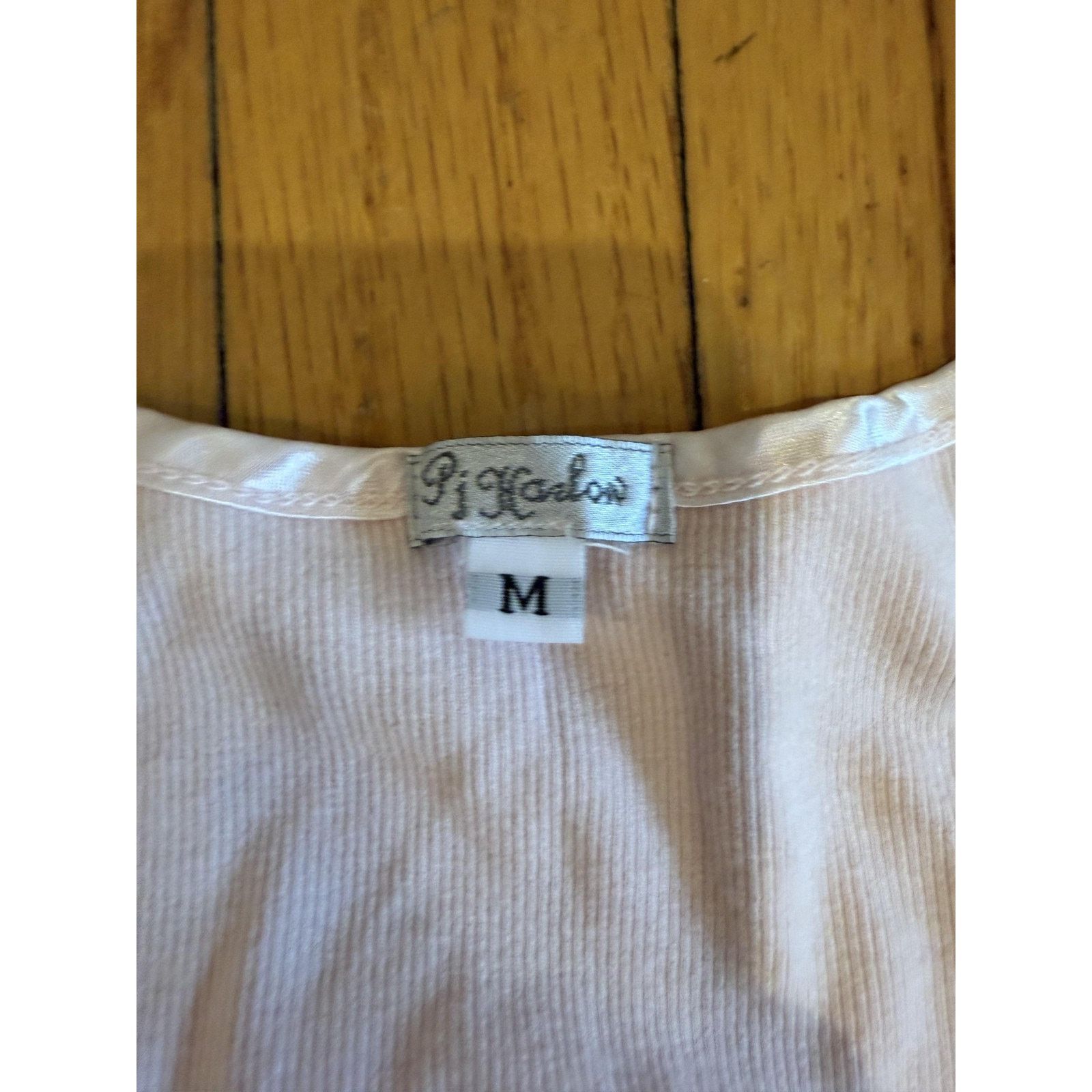 Other PJ Harlow Kiki Top Womens Medium Pink Satin Faille Trim USA Size ONE SIZE - 2 Thumbnail